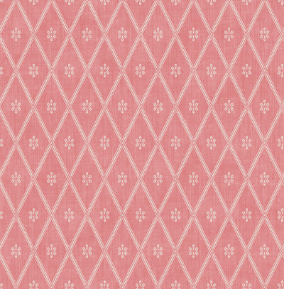product image of sample diamond lattice wallpaper in coral from the spring garden collection by wallquest 1 590
