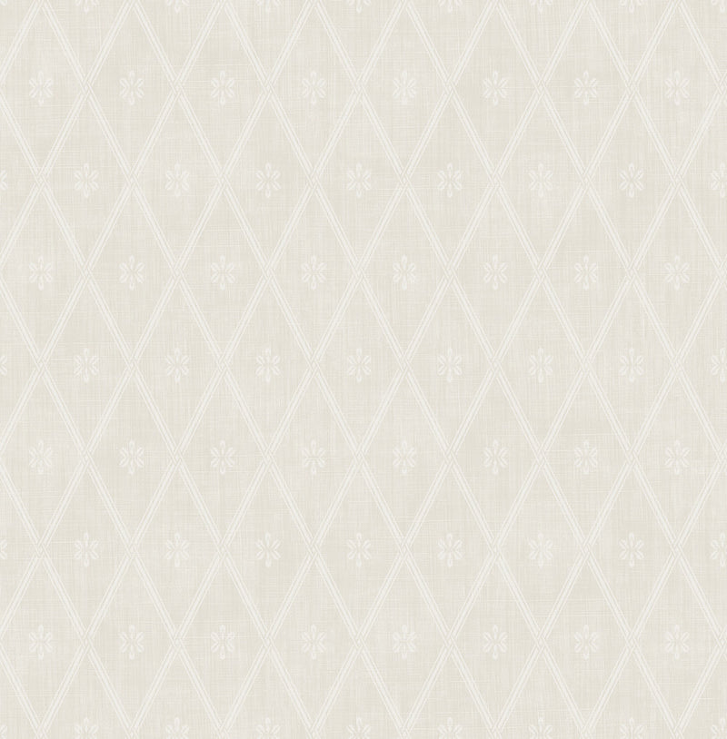 media image for Diamond Lattice Wallpaper in Fawn from the Spring Garden Collection by Wallquest 280