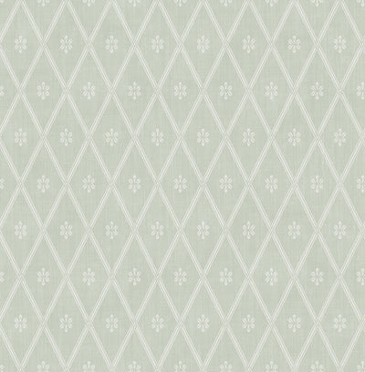 product image of sample diamond lattice wallpaper in sage from the spring garden collection by wallquest 1 523