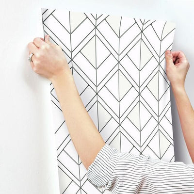 product image for Diamond Shadow Wallpaper in White and Black from the Geometric Resource Collection by York Wallcoverings 15