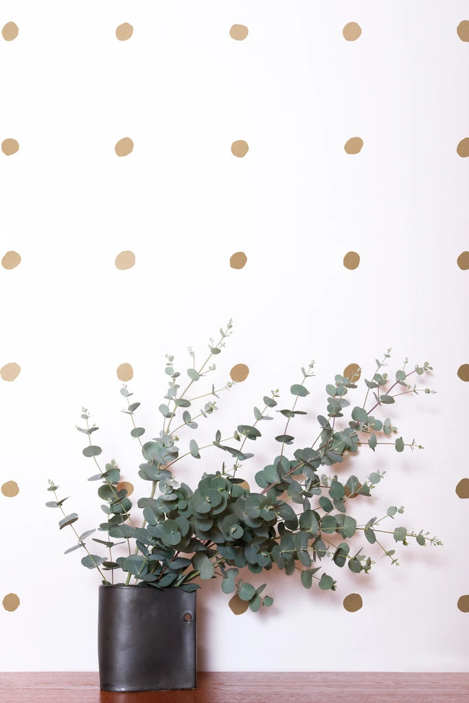 media image for Dimes Wallpaper in Gold and White by Thatcher Studio 241