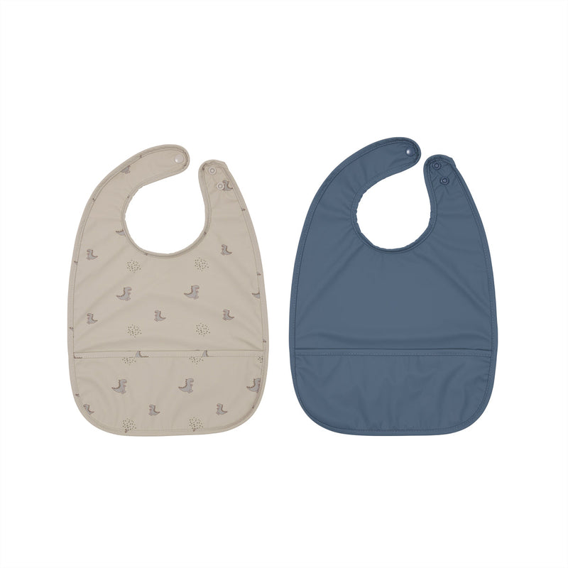 media image for dino bib set in clay and blue 1 224
