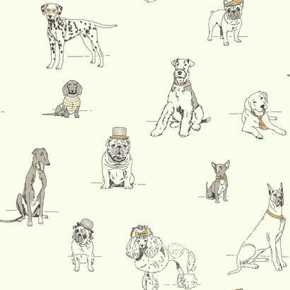 media image for sample dogs life wallpaper in grey gold and ivory by ashford house for york wallcoverings 1 249