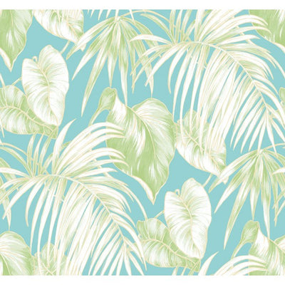 product image of sample dominica wallpaper in aqua and green from the tortuga collection by seabrook wallcoverings 1 524