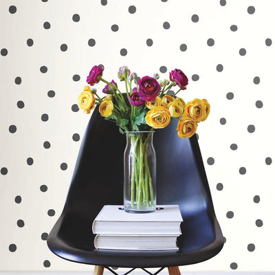 product image for Dots Peel & Stick Wallpaper in Black by RoomMates for York Wallcoverings 60