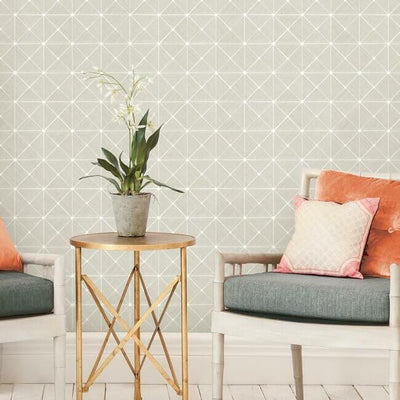 product image for Double Diamonds Peel & Stick Wallpaper in Off White by York Wallcoverings 62