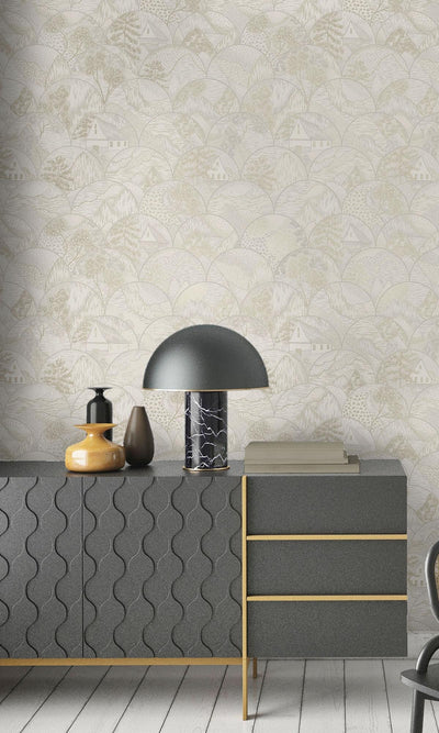 product image for Tropical Oriental Dove Metallic Wallpaper by Walls Republic 56