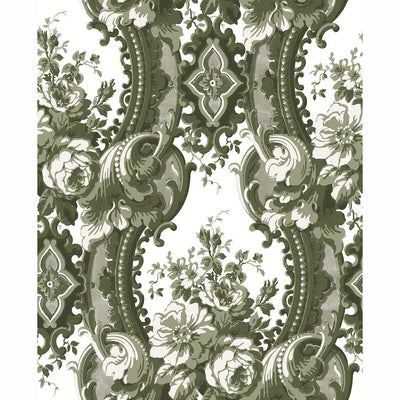 product image of sample dreamer damask wallpaper in green from the moonlight collection by brewster home fashions 1 570