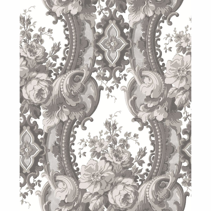 media image for sample dreamer damask wallpaper in grey from the moonlight collection by brewster home fashions 1 299