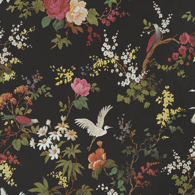 product image of Dreamy Vintage Birds and Floral Wallpaper in Black by Walls Republic 597