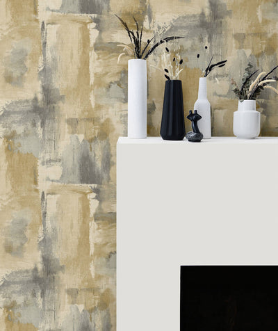 product image for Dry Brush Faux Wallpaper in Golden Dusk from the Living With Art Collection by Seabrook Wallcoverings 59