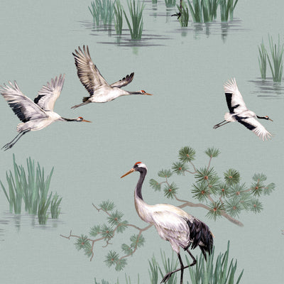 product image of sample duck egg cranes in water wallpaper by walls republic 1 571