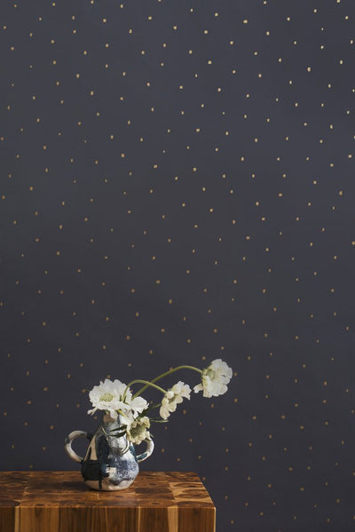 product image for Dusk Wallpaper in Gold on Charcoal design by Thatcher Studio 37