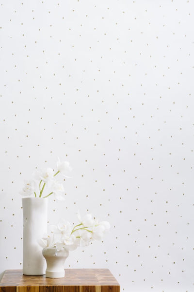 product image for Dusk Wallpaper in Gold on Cream design by Thatcher Studio 52