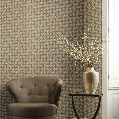 product image for Dynastic Lattice Wallpaper in Gold from the Traveler Collection by Ronald Redding 57