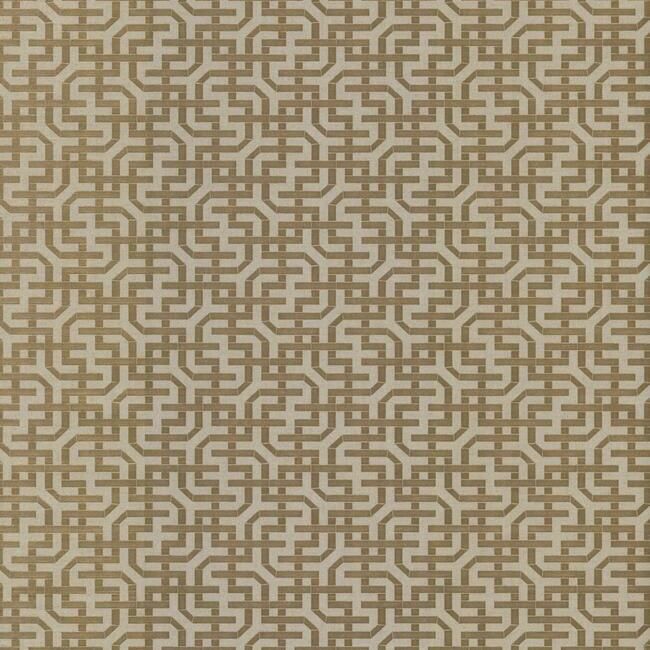 media image for sample dynastic lattice wallpaper in gold from the traveler collection by ronald redding 1 274