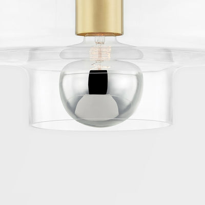 product image for iona 1 light flush mount by mitzi h524501 agb 3 34