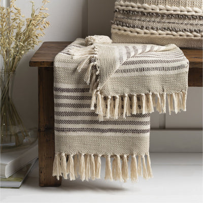 product image for Beau EAU-1000 Knitted Throw in Khaki & Medium Gray by Surya 87