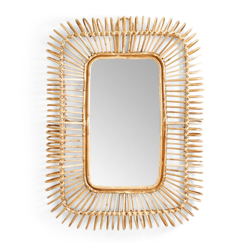 media image for Rectangle Cane Hand Crafted Wall Mirror By Tozai Ebh001 1 246