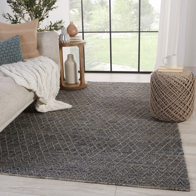 product image for Morse Natural Geometric Grey & Dark Blue Rug by Jaipur Living 84