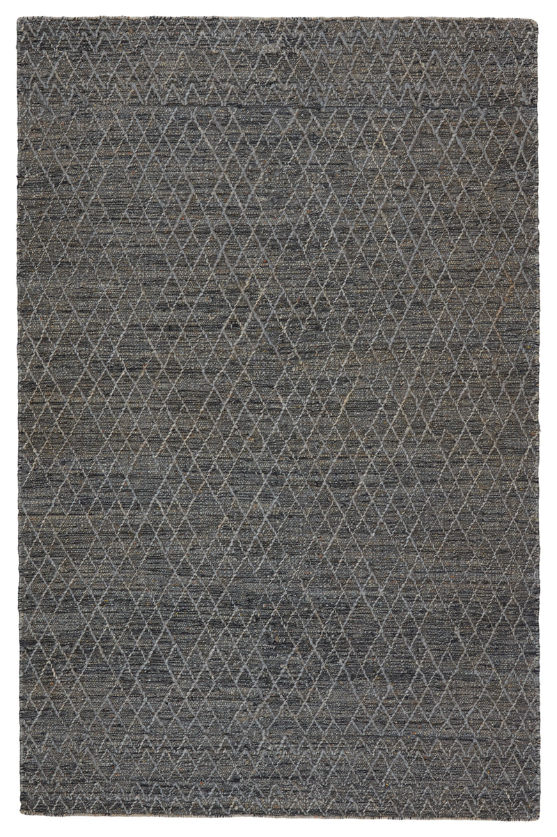 media image for Morse Natural Geometric Grey & Dark Blue Rug by Jaipur Living 225