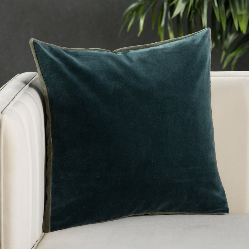media image for bryn solid teal gray pillow by jaipur 4 251