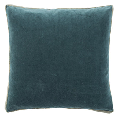 product image of bryn solid teal gray pillow by jaipur 1 560