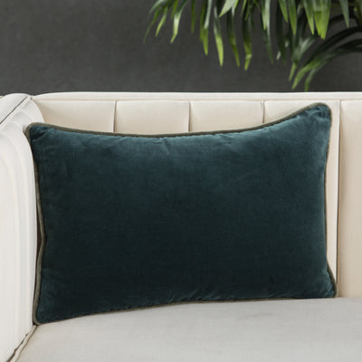 product image for lyla solid teal cream pillow by jaipur 4 92