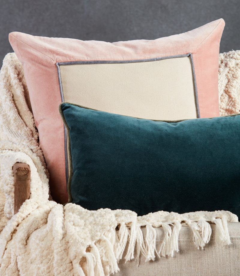 media image for lyla solid teal cream pillow by jaipur 6 286