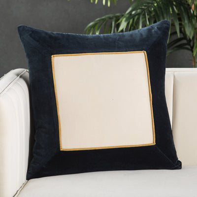 product image for hendrix border navy cream pillow by jaipur 5 55