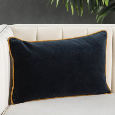 product image for lyla solid navy cream pillow by jaipur 5 16
