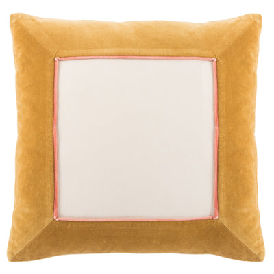 product image of hendrix border gold cream pillow by jaipur 1 554