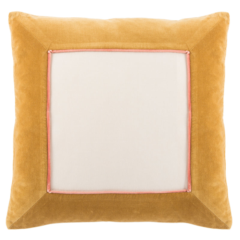 media image for hendrix border gold cream pillow by jaipur 1 274