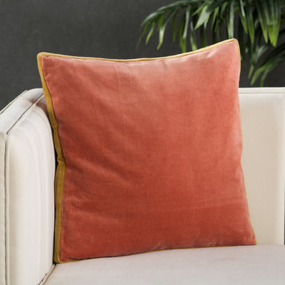 product image for bryn solid pink gold pillow by jaipur 5 59