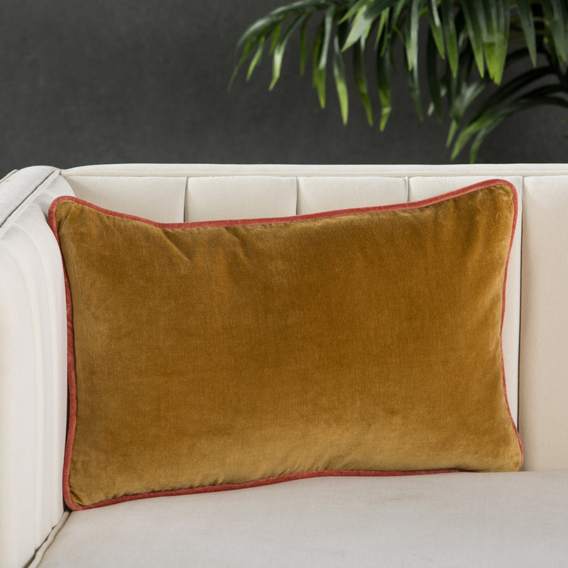media image for lyla solid gold cream pillow by jaipur 4 270