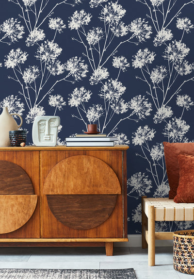 product image for Dandelion Fields Wallpaper in Navy Blue from Etten Gallerie for Seabrook 42