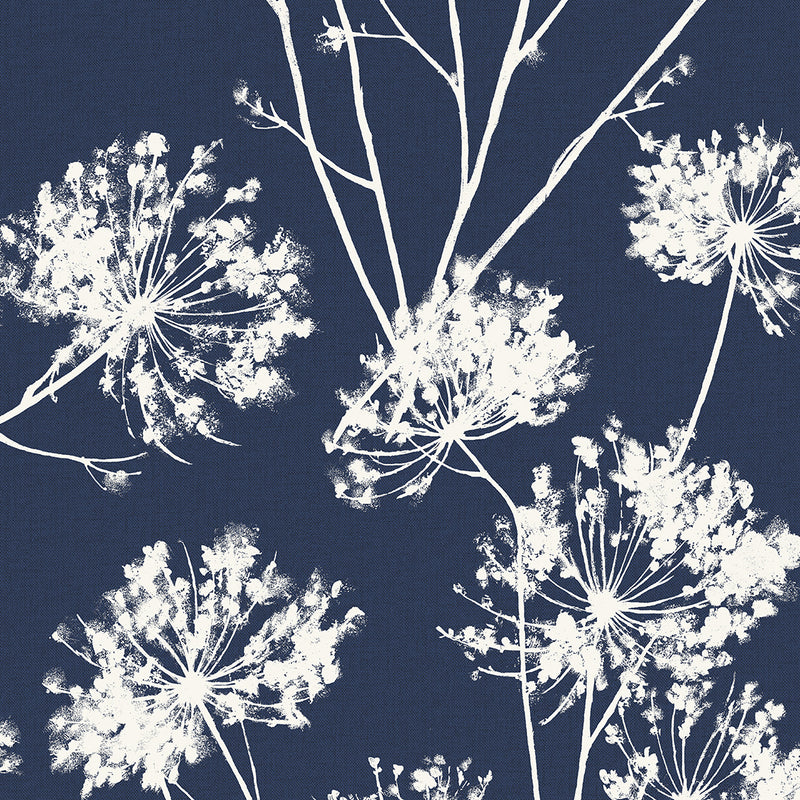 media image for Dandelion Fields Wallpaper in Navy Blue from Etten Gallerie for Seabrook 282