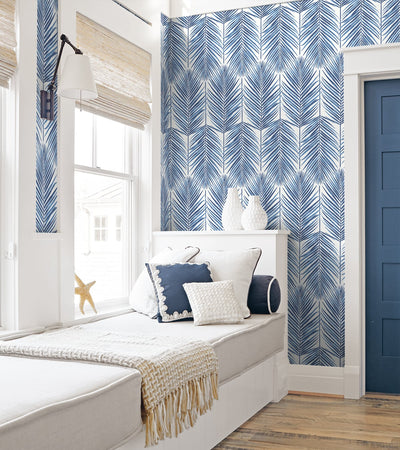 product image for Marina Palm Wallpaper in Coastal Blue from Etten Gallerie for Seabrook 79