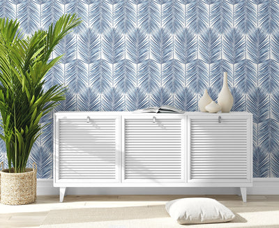 product image for Marina Palm Wallpaper in Coastal Blue from Etten Gallerie for Seabrook 93