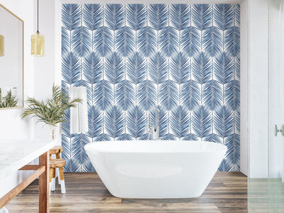 product image for Marina Palm Wallpaper in Coastal Blue from Etten Gallerie for Seabrook 32