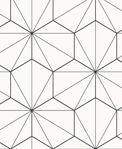 product image of Sample Hedron Geometric Ebony & Eggshell from the Etten Geometric Collection by Seabrook 556