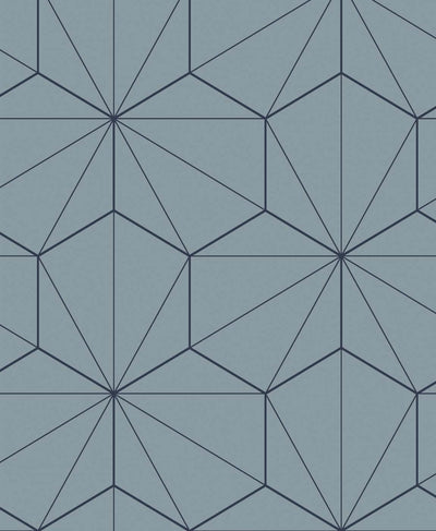 product image of Sample Hedron Geometric Pastel Blue & Midnight from the Etten Geometric Collection by Seabrook 571