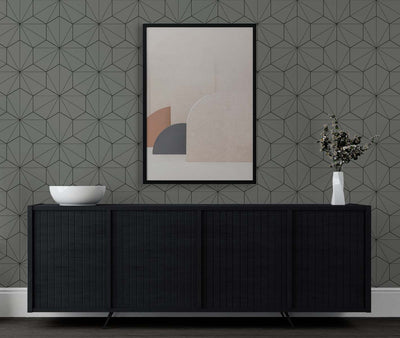 product image for Hedron Geometric Pavestone & Ebony from the Etten Geometric Collection by Seabrook 42