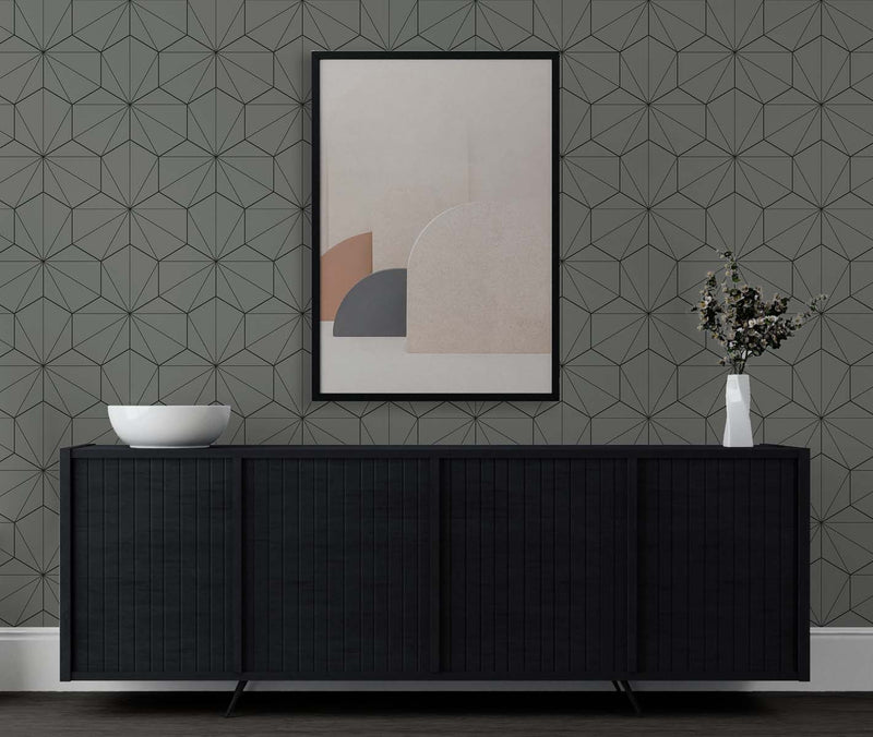media image for Hedron Geometric Pavestone & Ebony from the Etten Geometric Collection by Seabrook 251