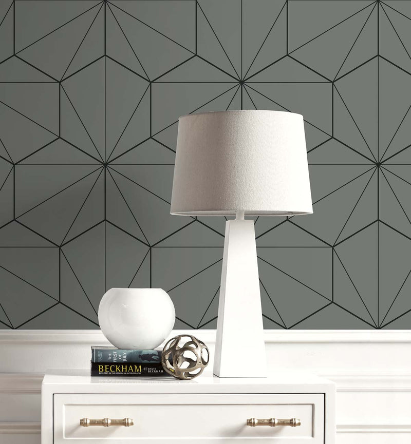 media image for Hedron Geometric Pavestone & Ebony from the Etten Geometric Collection by Seabrook 241