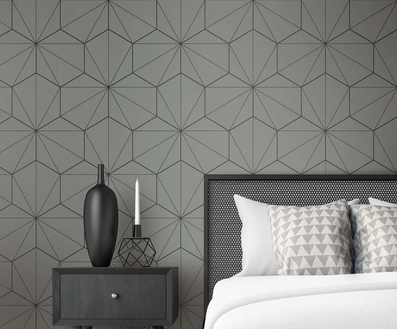 media image for Hedron Geometric Pavestone & Ebony from the Etten Geometric Collection by Seabrook 229