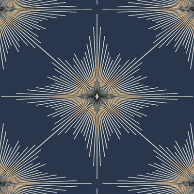 product image of Sample North Star Navy Blue from the Etten Geometric Collection by Seabrook 50