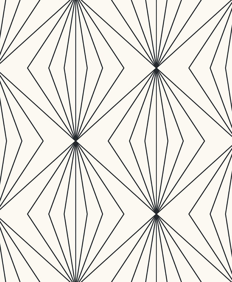 media image for Diamond Vector Ebony & Eggshell from the Etten Geometric Collection by Seabrook 236