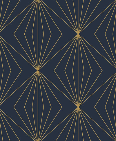 product image of Sample Diamond Vector Navy Blue & Metallic Gold from the Etten Geometric Collection by Seabrook 576