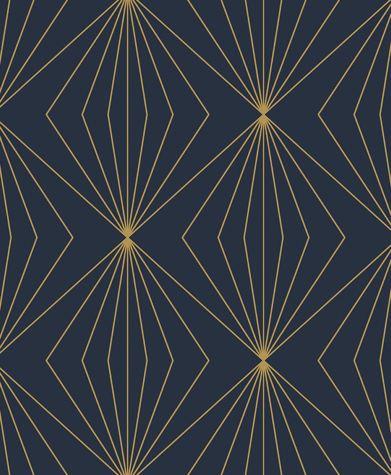 media image for Sample Diamond Vector Navy Blue & Metallic Gold from the Etten Geometric Collection by Seabrook 261